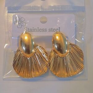 Gold Stainless Steel Earrings
